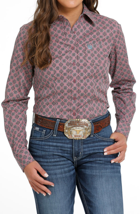 Shirt Women’s Cinch Long Sleeve Pink MSW9164206