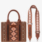 Purses Wrangler Dark Brown Aztec Allover WG2203-8120SDBR