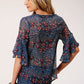 Shirt Women’s Roper Floral Short Sleeve 03-051-0590-3011