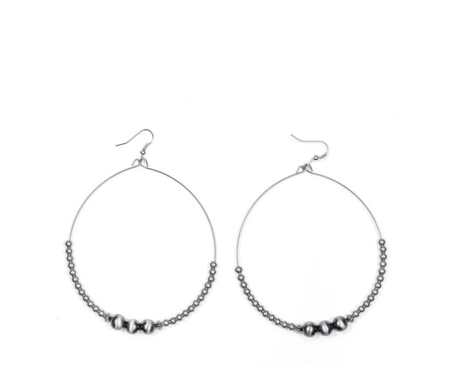 Earrings Navajo pearl Dangle Hoop E703