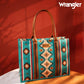 Purses Wrangler Turquoise Allover Aztec Wide Tote WG2203-8119TQ