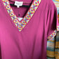Sale no return
Women’s Shirt CH011 Maroon with Aztec Border