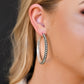 Jewelry Worn Silver Trimmed Hoop Earrings E516BS