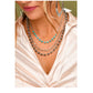 Three Strand Necklace with Turquoise and Faux Navajo Pearls N1289