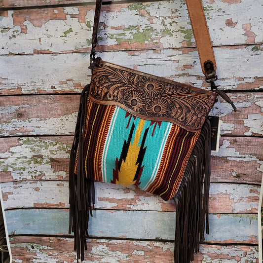 Purses American Darling Aztec Fringe Cross Body ADBGZ182D