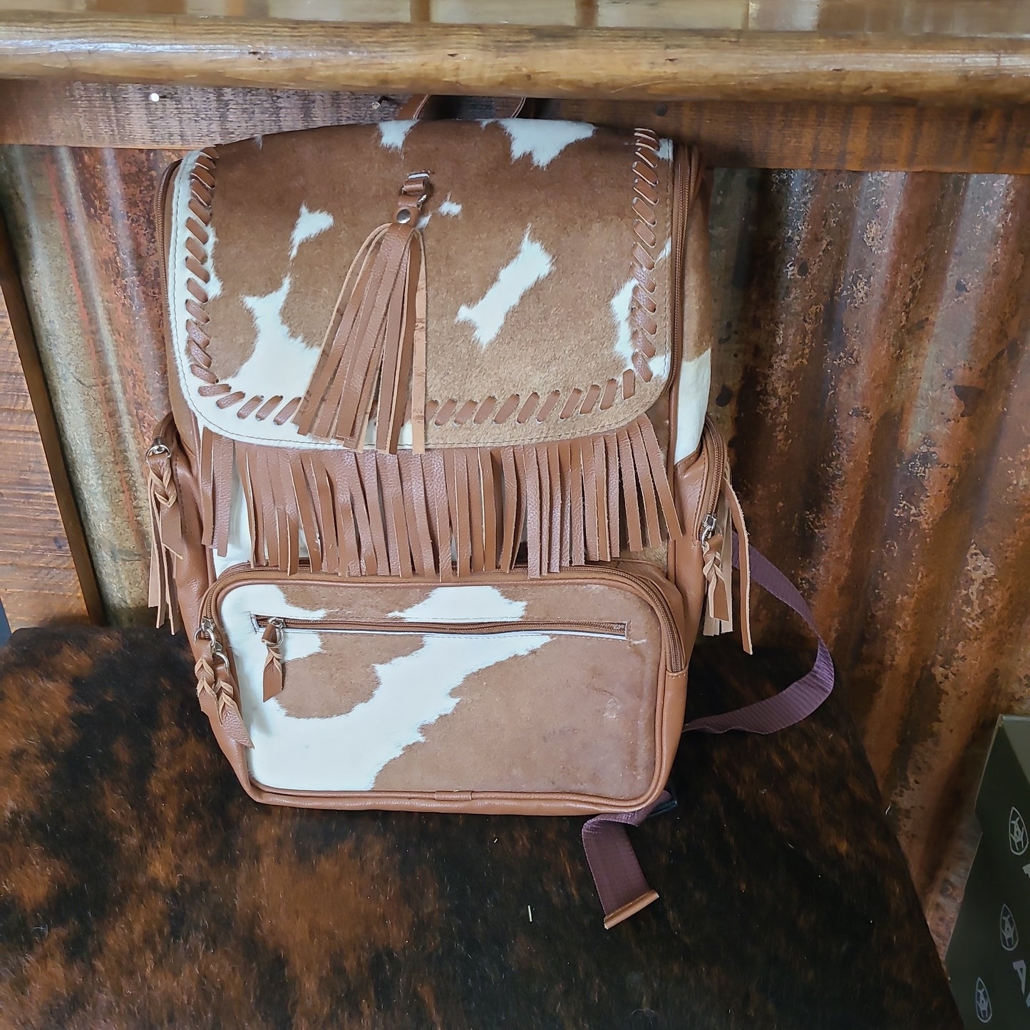 Backpacks Western Style Genuine Cowhide.