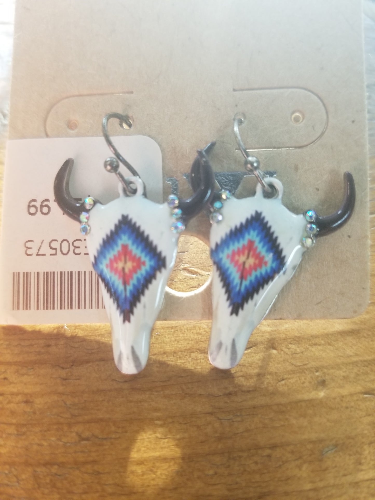 Earrings SE0337-SBCR Cow Skull S