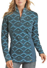 Outerwear Women's Clearance as is no returns Powder River Aztec Knit Henley Pullover PRWO91RZXR