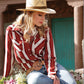 Shirts Women’s Cruel Denim Burgundy Stripe Snap  CTW7343006