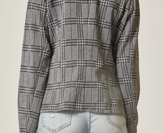 Outerwear Blazer Houndstooth Black & Gray Andree 17711