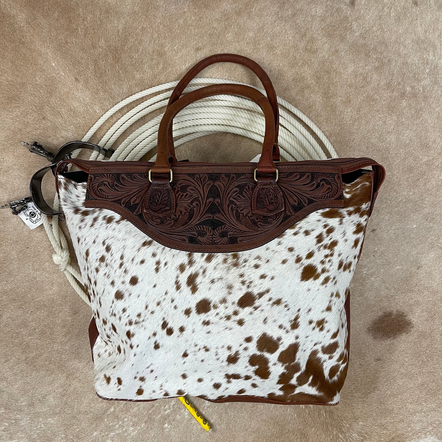 Purses Bags American Darling Tooled Hide Tote ADBGI105B