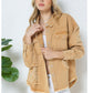 Women’s Outerwear Twill Ripped Distressed Jacket
