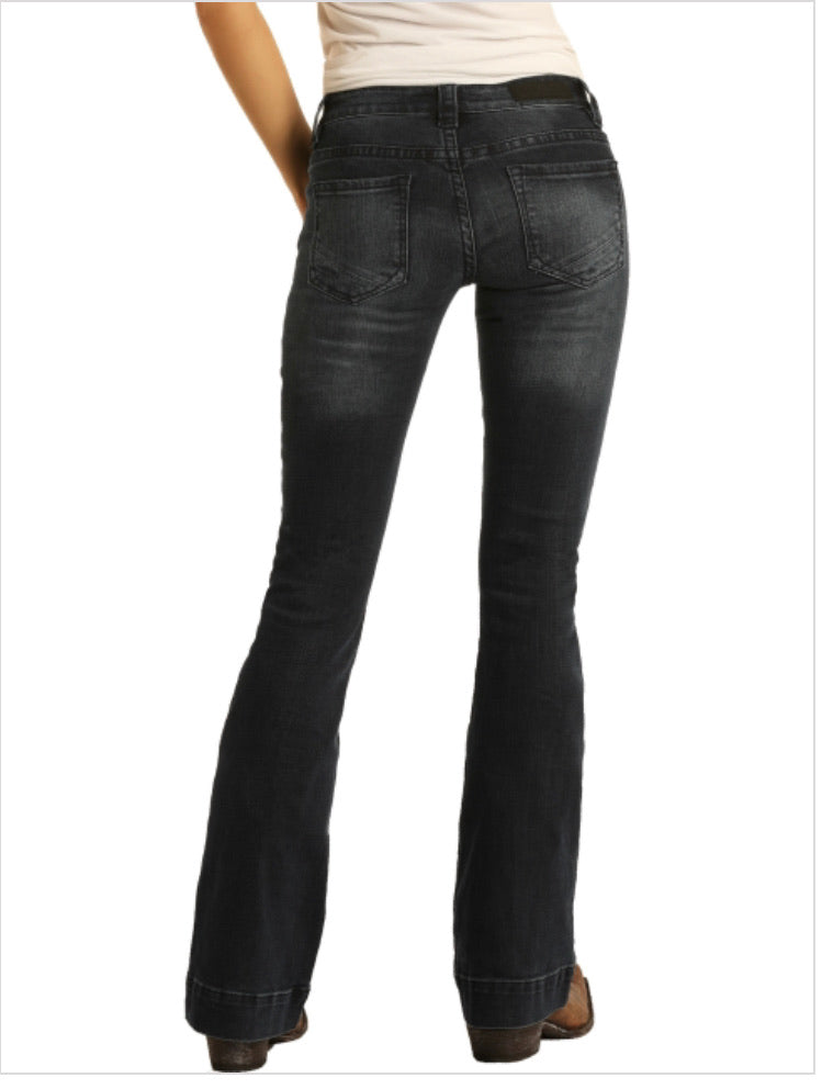 Jeans Women’s Dark Wash Low Rise Trouser Jean W8-8486