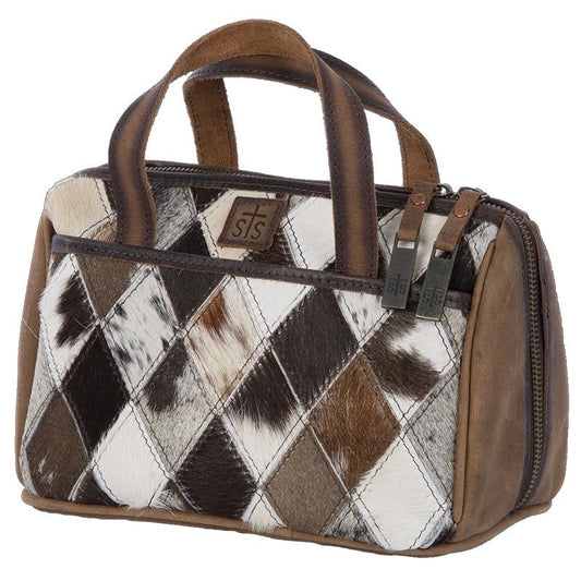 Purses Bags STS Ranchwear Diamond Patch Cowhide Train Case STS37137