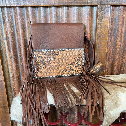Purses American Darling Smooth Leather Tooled Patch ADBGA164