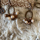 Burnished Copper chain with layered cream sparkle beads N1090TQ N1090CRM BR1090CRM
