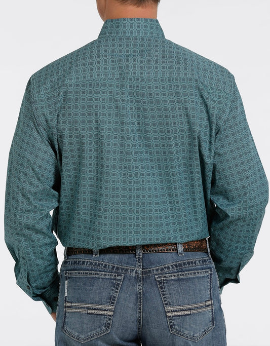 Shirts Men’s Cinch Long Sleeve Button Down  MTW1105365 Turquoise Geo.