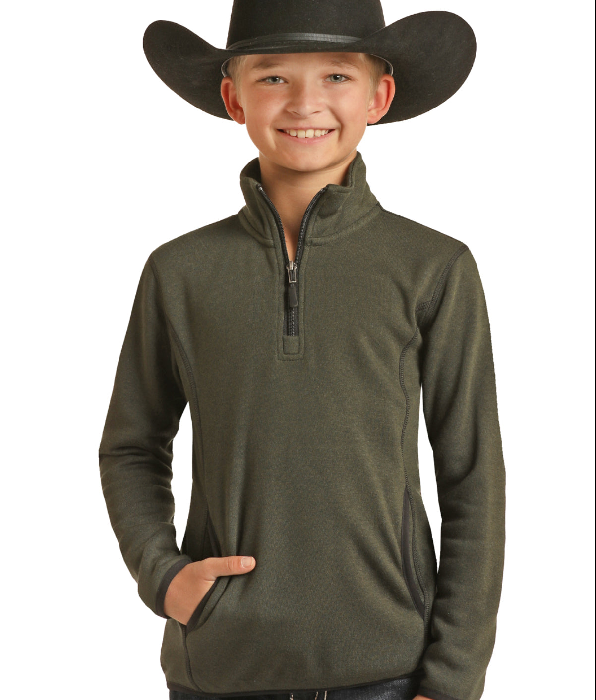 Outerwear Kid’s Heather Knit Quarter Zip PRKO91RZYD