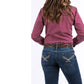 Shirts Women’s Cinch Shirt Burgundy Polka Dot Button MSW9164082