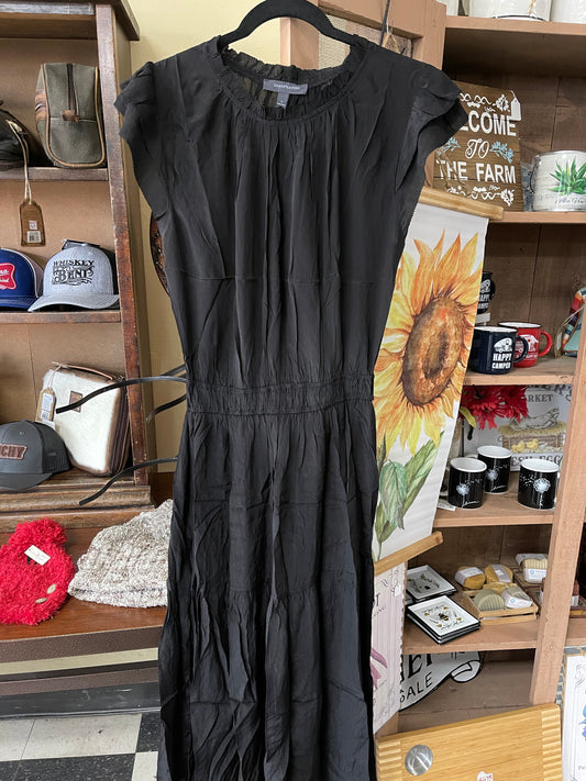 Women’s black ruffled maxi dresses 60428