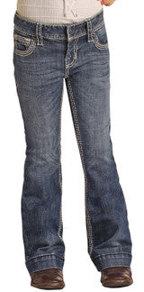 Jeans Kid’s Girls Rock & Roll Denim Ivory Embroidery trouser  G5F9516 , FJRK-EE
