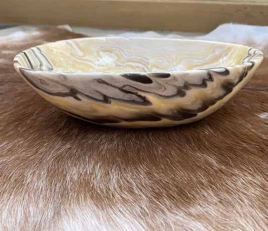 Home Furnishings Market Hill On 6 Zebra Onyx Deep Polished Bowl AMO/29155