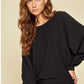 Womens Shirt Batwing Black, Mauve, Beige Sweater 3-158-1P