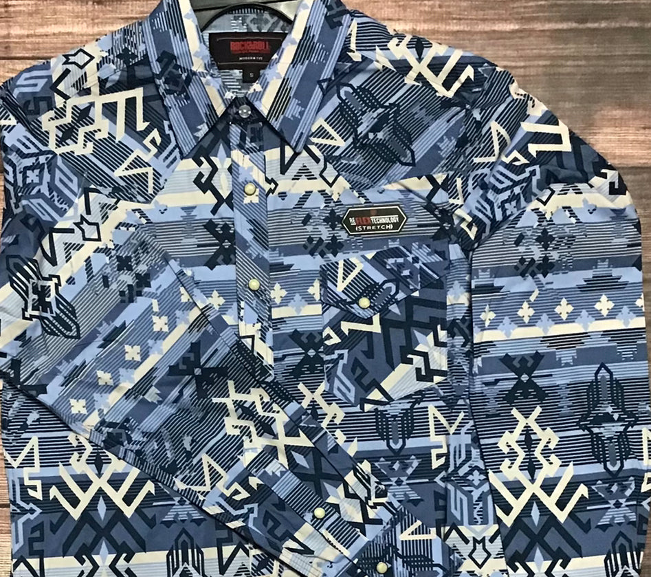 Shirt Men’s Rock & Roll Aztec Snap RRMSOSR0PV