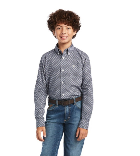 Shirts Boys Ariat 10040732 Carbon Blue Kid’s