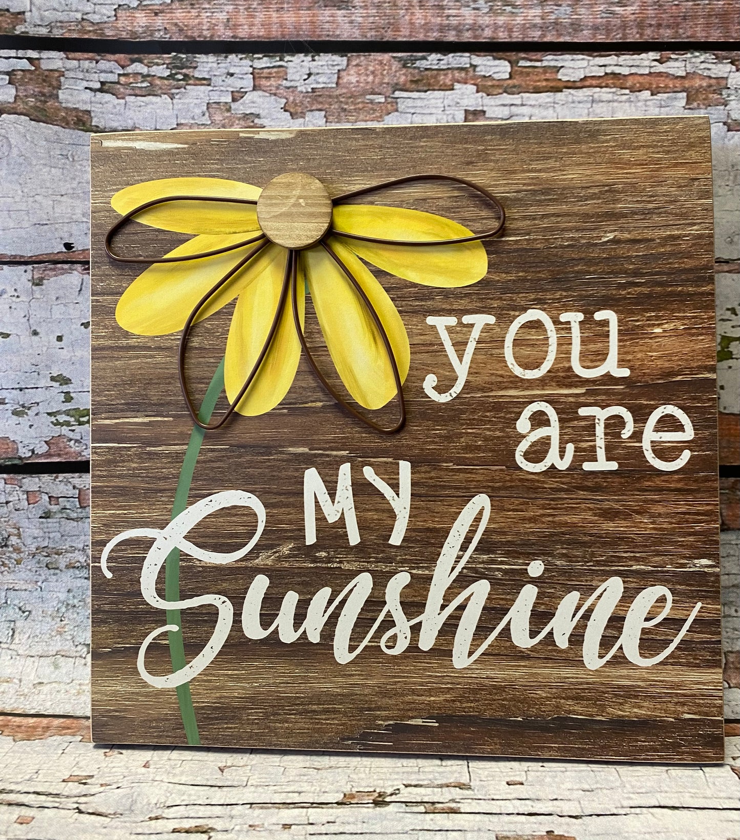 Daisy Wooden Beautiful & Sunshine sign giftware home decor