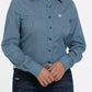 Shirts Women’s Cinch Shirt Blue Floral Cross Pattern MSW9164175