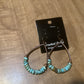 Earrings teardrop loops with turquoise, white and green stone beads  ERZ210925-37, ERZ210925-39, ERZ210925-40,