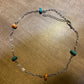 Silver tiny paper clip necklace Tq and spiny oyster