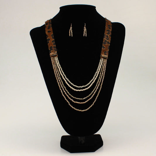 Leopard & gold necklace set Jewelry 30366
