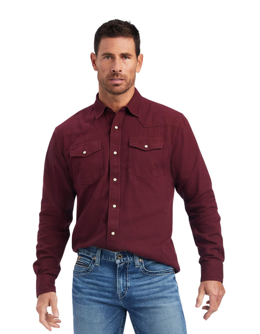Shirt Men’s Ariat Team Jurlington Retro Snap chocolate 10041408