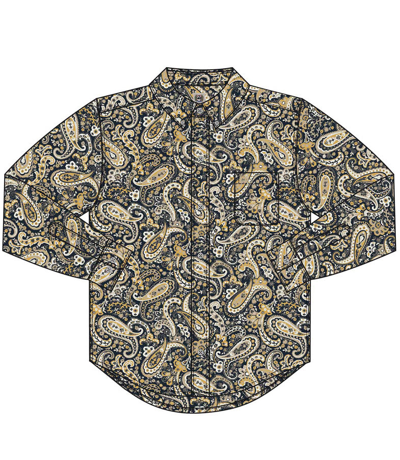 Shirts Kid’s Cinch Navy Paisley Button Up MTW7060247