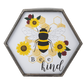 Home Decor Bee Hex Metal Table Sing CB178033