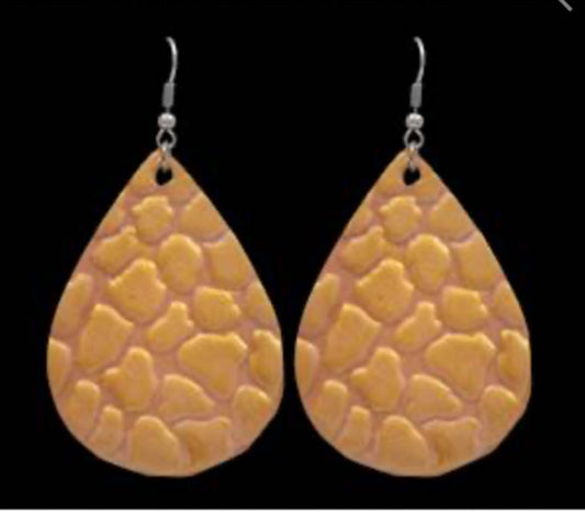 Jewelry Silver Strike Gold stamped earrings E0522BR