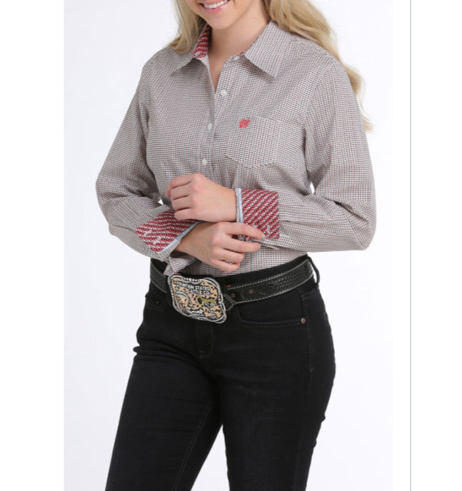 Shirts Women’s Cinch pink and grey geo print MSW9164122