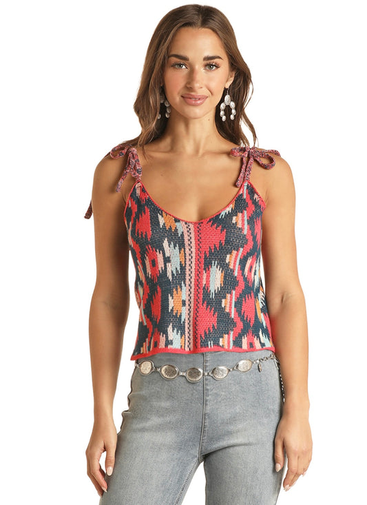 Shirts Women’s Knitted Aztec Tank Multi-Color RRWT20RZMY