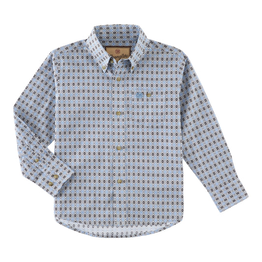 Shirts Boys Wrangler Long Sleeve Button Blue Geo print 112319015