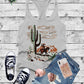 Shirts Women’s Racerback Heather Gray w/ Cowboy & Cactus