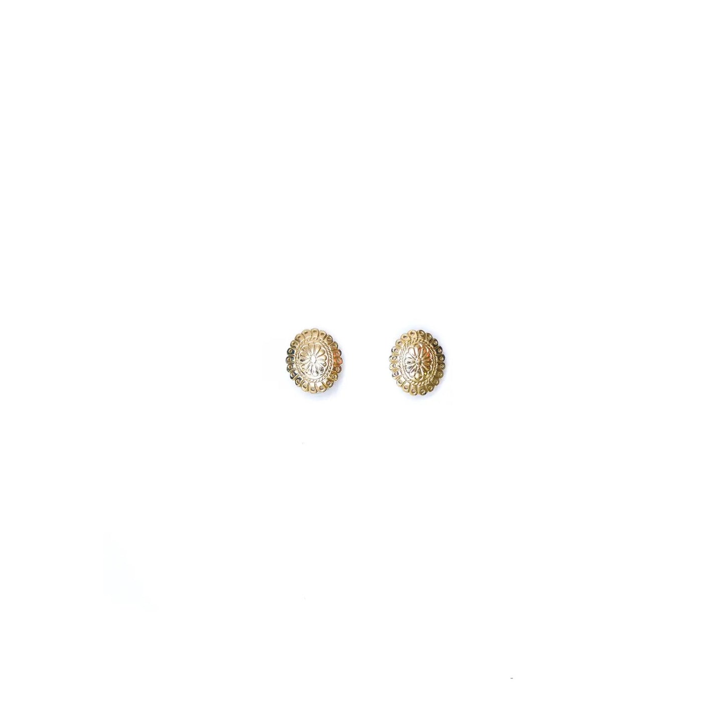 Gold Concho Post Earrings  E679G