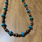 Necklaces turquoise and silver colored beads