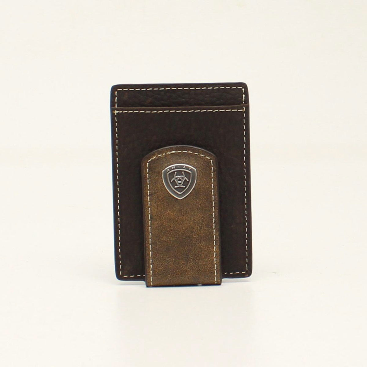 Wallets Ariat Card Case Money Clip Diagonal Shield Concho Brown A3544702
