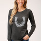 Shirts Women’s Roper Floral Horse Shoe Long Sleeve Graphic