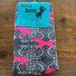 Kids Socks Gray wi/Pink Horses  3740-L, 3740-M