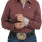 Shirts Women’s Cinch Button Up. MSW9165013 Red. ERKU-EE