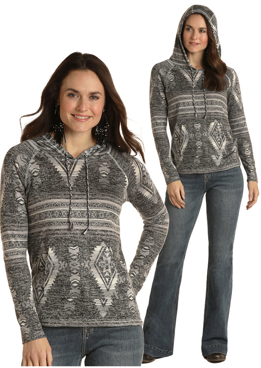 Outerwear Women’s Panhandle Aztec Printed Hoodie WLWT94R024