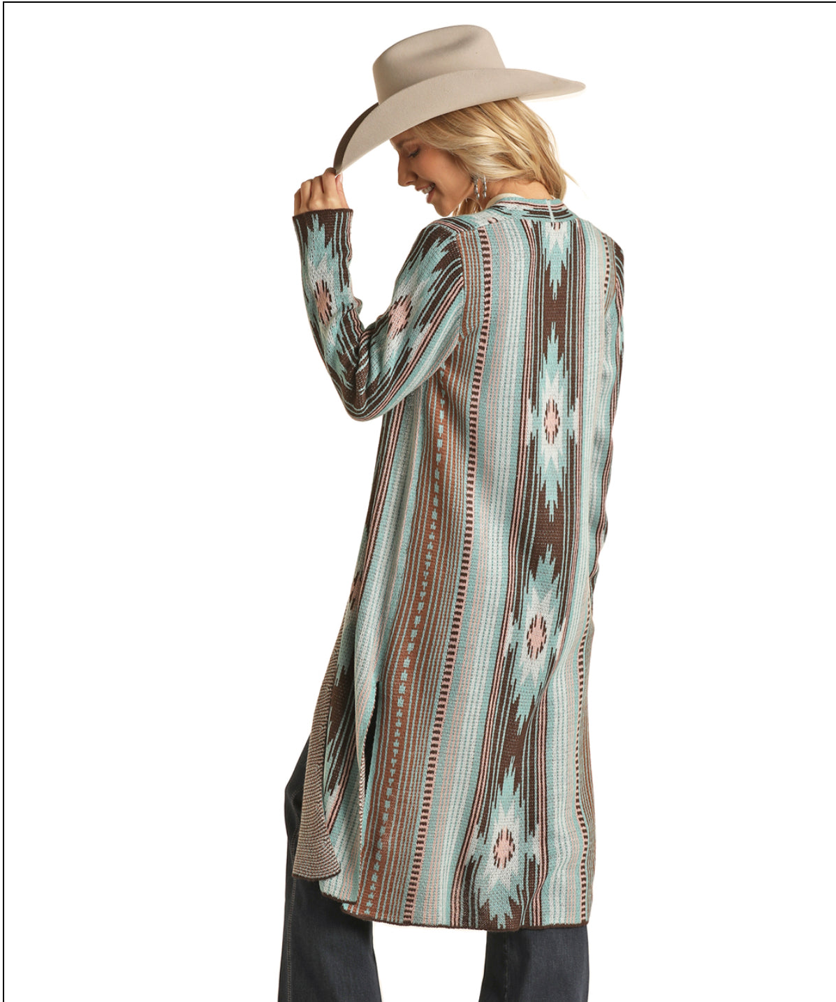 Outerwear Women’s Aztec Sweater Duster RRWT95R04N